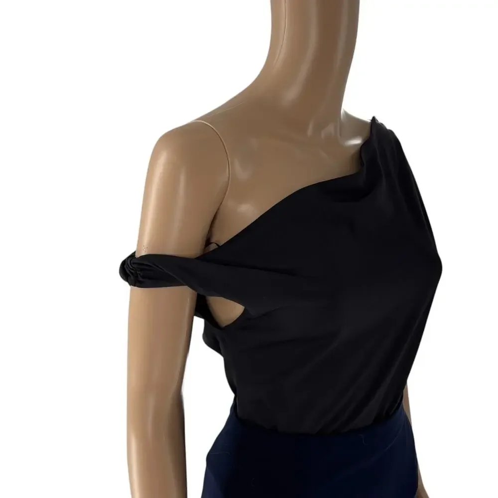 Camila Coelho Black Off The Shoulder One Piece Bodysuit